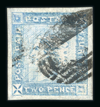 Stamp of Mauritius » 1859 Lapirot Issue » Worn Impressions (SG 39) Mauritius 1859 Lapirot worn impression 2d blue grey paper used