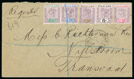 Stamp of South Africa » Zululand Zululand 1897 six colour registered cover