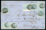 Stamp of Mauritius » 1860-72 De La Rue Issues (SG 46-72) Mauritius 1864 oiuter letter sheet to Bordeaux, 2d x 7