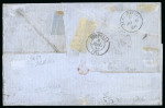 Stamp of Mauritius » 1860-72 De La Rue Issues (SG 46-72) Mauritius 1864 oiuter letter sheet to Bordeaux, 2d x 7