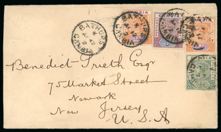 Stamp of Gambia Gambia 1902 cover Bathhurst to USA