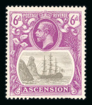 Stamp of Ascension Ascension 1924 issue group of mint varieties on stock sheet