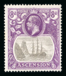 Stamp of Ascension Ascension 1924 issue group of mint varieties on stock sheet