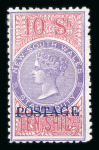 Stamp of Australia » New South Wales 1894 10/- mauve and claret perf.10 (R.P.S. Cert), 10/- violet and claret, 10/- violet and rosine mint