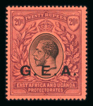 Stamp of Tanganyika Tanganyika 1917-27 attractive mint range on stock sheet