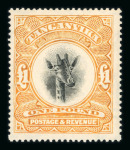 Stamp of Tanganyika Tanganyika 1917-27 attractive mint range on stock sheet