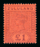 Stamp of South Africa » Zululand Zululand 1894-96 £1 purple/red hinged mint