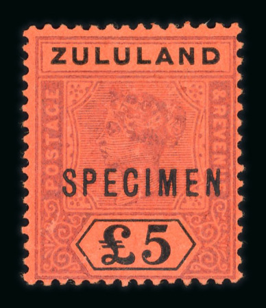 Stamp of South Africa » Zululand Zululand 1894-96 £5 purple and black/red specimen mh