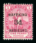 Stamp of South Africa » Mafeking 1900 3d on 1d carmine unused and 1d on 1/2d vermilion mint