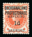 Stamp of South Africa » Mafeking 1900 3d on 1d carmine unused and 1d on 1/2d vermilion mint