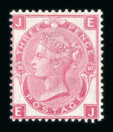 Stamp of Great Britain » 1855-1900 Surface Printed » 1867-80 Large Uncoloured Corner Letters, Wmk Spray of Rose 1867-80 Spray 3d rose pl 10 EJ mint with large part og