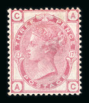 Stamp of Great Britain » 1855-1900 Surface Printed » 1873-80 Large Coloured Corner Letters 1873-80 Spray 3d rose pl 11 EA, pl 17 AC and pl 20 wing margin GH, each a fine mint example