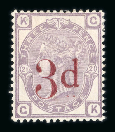 Stamp of Great Britain » 1855-1900 Surface Printed » 1880-83 Large Coloured Corner Letters, Wmk Imperial Crown 1880-83 3d on 3d lilac GK and 6d on 6d lilac EL, each a fine mint example with part o.g.