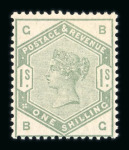 Stamp of Great Britain » 1855-1900 Surface Printed » 1883-84 Lilac & Green Issue 1883-84 1/- dull green BG mint