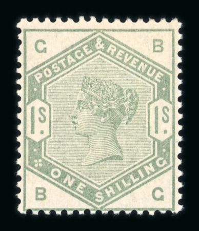 Stamp of Great Britain » 1855-1900 Surface Printed » 1883-84 Lilac & Green Issue 1883-84 1/- dull green BG mint