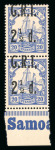 Stamp of Samoa Samoa 1914 G.R.I. 2 1/2d on 20pfg comma after 'I' variety mnh