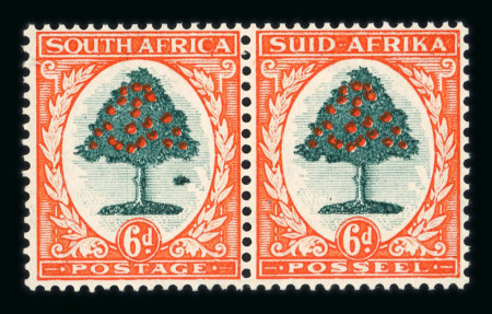 Stamp of South Africa » Union & Republic of South Africa South Africa 1933-48 6d pair molehill flaw mnh