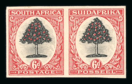 Stamp of South Africa » Union & Republic of South Africa South Africa 1926-27 6d plate prrofs perf and imperf pairs