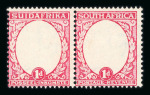 Stamp of South Africa » Union & Republic of South Africa 1926-27 Pretoria Print 1d imperf black  and perf red without centre proofs