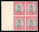 Stamp of South Africa » Union & Republic of South Africa South Africa 1939-44 1d imperf margin block four inverted wmk