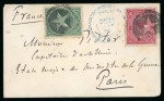 Stamp of Salvador Salvador 1883 small envelope 3c rate to Paris