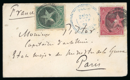 Stamp of Salvador Salvador 1883 small envelope 3c rate to Paris