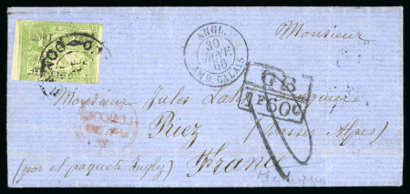 Stamp of Mexico Mexico 1866 4r rate entire to France