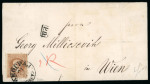 Stamp of Serbia Serbia 1870 folded wedding invitation 10p printed matter to Vienna
