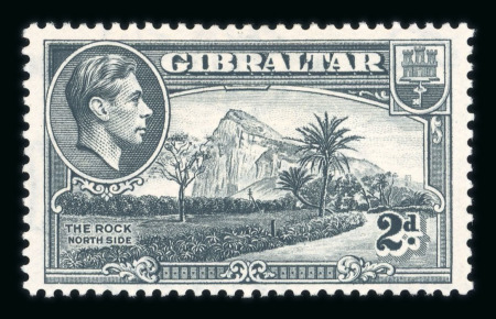 Stamp of Gibraltar 1938-51 2d grey P12 1/2 wmk sideways mint