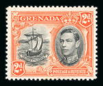 Stamp of Grenada 1938-50 2d and 3d perf. 12 1/2 mint with the 'Line on sail' variety