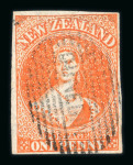 Stamp of New Zealand New Zealand 1862 1d pelure paper imperf used