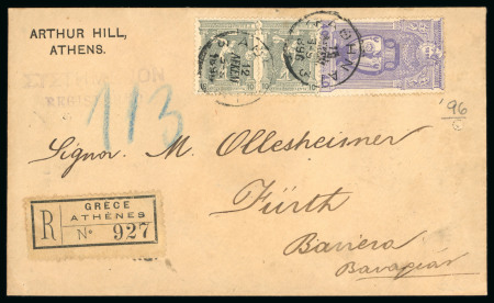 Stamp of Greece » 1896 Olympics » Covers 1896 Olympics 1896 Dec reg cover to germany