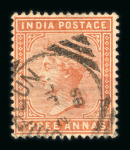 Stamp of India » 1855-1946 De La Rue and later Crown Colony Issues 3a and 4a inverted watermarks