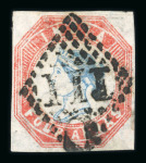 Stamp of India » Foreign Settlements in India » French Indian Settlements 4a used, natural paper wrinkle in margin at top