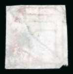 Stamp of India » 1854 Lithographs 1854 4a, head die III, frame die I, just cut into at top otherwise large margins, cancelled by barred diamond and partial "FORWARDED" cachet