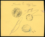 Stamp of Greece » 1900-01 Surcharges 1901 surcharges parcel card to Trieste 25l on 40l (3) 1d on 5d