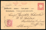 Stamp of Greece » 1896 Olympics » Covers 1896 Olympics 1897 10pf Bavaria reply stationery with 2l added