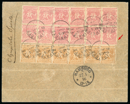 Stamp of Greece » 1896 Olympics » Covers 1896 Olympics cover 1l x 6 2l x 12 Pirée to Hamburg