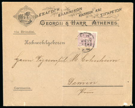 Stamp of Greece » 1896 Olympics » Covers 1896 Olympics printed matter rate 5l cover to Germany