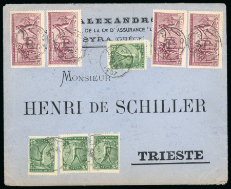 Stamp of Greece » 1906 Olympics » Covers 1906 Olympics cover syros to Trieste