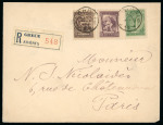 Stamp of Greece » 1906 Olympics » Covers 1906 Olympics 1906 registered 3 colour/ value franking to Paris
