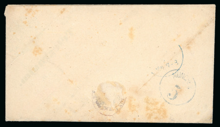 1870 Coat of Arms issue perforated 3 kreuzer rose on complete telegram with text from Lübeck