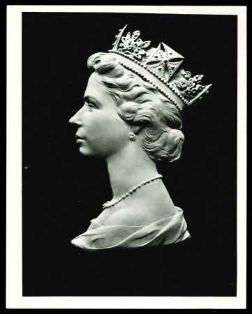 Stamp of Great Britain » Queen Elizabeth II 1971ca. Harrison's photogravure giant Machin head and background proof group