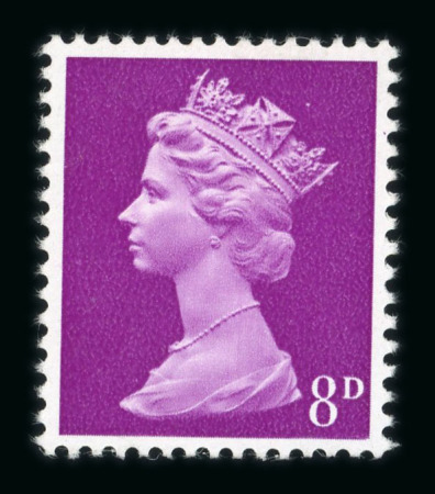 Stamp of Great Britain » Queen Elizabeth II 1971 Harrison & Son colour trials, 8d in deep bright mauve