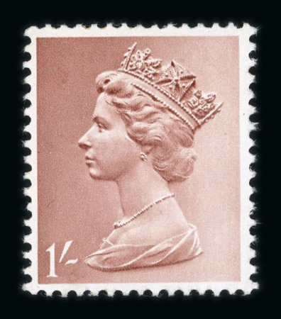 Stamp of Great Britain » Queen Elizabeth II 1971 Harrison & Son colour trials, 1s in pale chestnut