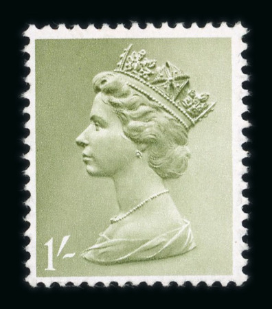 Stamp of Great Britain » Queen Elizabeth II 1971 Harrison & Son colour trials, 1s in pale olive green