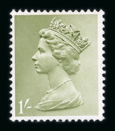 Stamp of Great Britain » Queen Elizabeth II 1971 Harrison & Son colour trials, 1s in pale olive green
