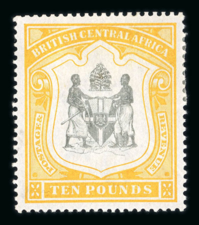 Stamp of Nyasaland » British Central Africa 1897-1900 wmk CC £10 black & yellow mint h.r.