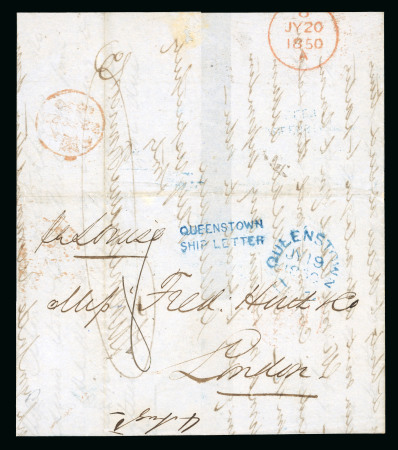 Stamp of Ireland » Postal History (Arranged alphabetically by County) Cork - Queenstown: 1850 (27.12) Folded letter sheet