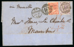 Stamp of Mauritius » Incoming Mail Liverpool 1864 to Mauritius, bearing 1862-64 4d bright red, 6d lilac.